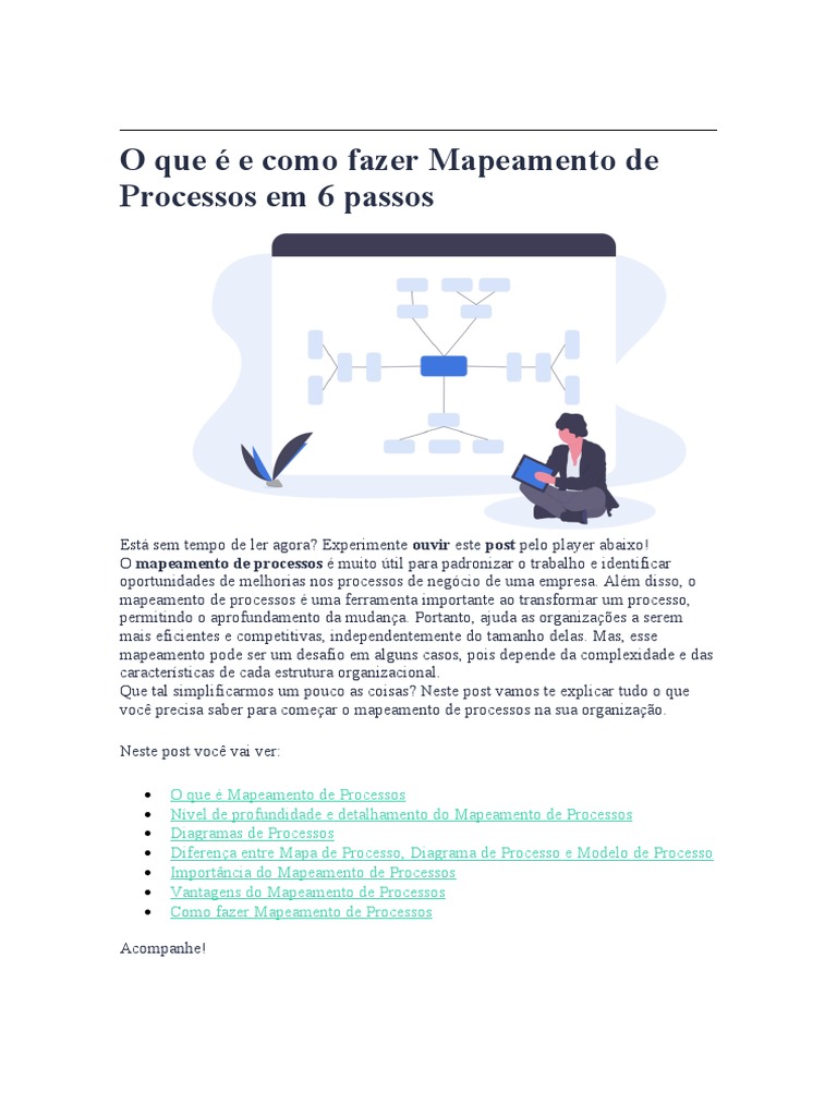 O Que É e Como Fazer Mapeamento de Processos em 6 Passos | PDF ...
