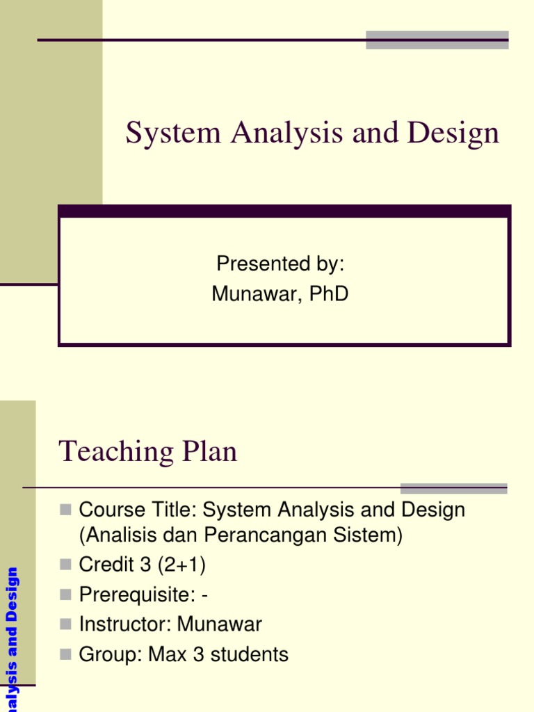 AD 01 Intro To System Analysis N Design | PDF | System | Systems ...