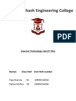 Netaji Subhash Engineering College: Internet Technology Lab (IT-791)
