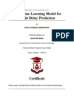 A Machine Learning Model For Flight Delay Prediction: Certificate