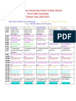 Pre-K Daily Schedule Sy 20-21