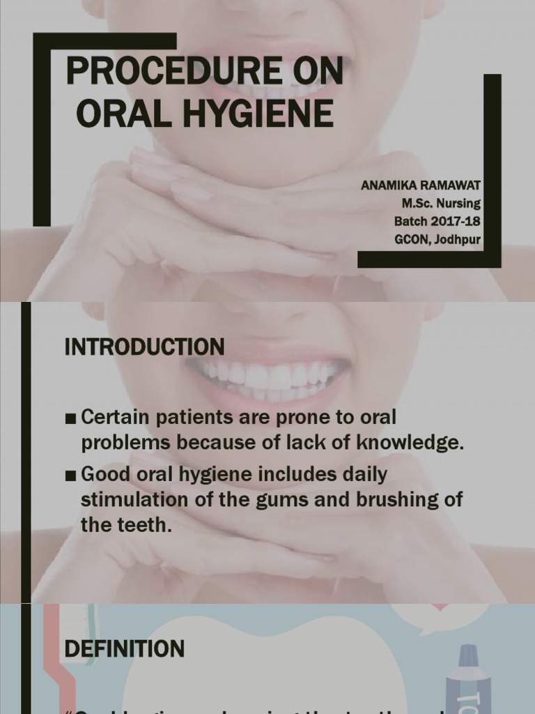 Oral Hygiene Procedure Guide | PDF | Oral Hygiene | Mouth