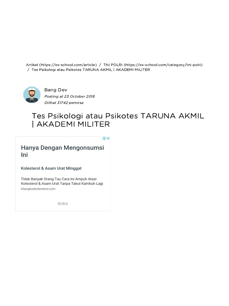 Tes Psikologi Atau Psikotes Taruna Akmil Akademi Militer Your All In One Event Partner Solution