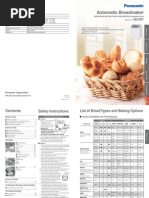 Panasonic SD 257 Bread Maker User Manual | Breads | Dough