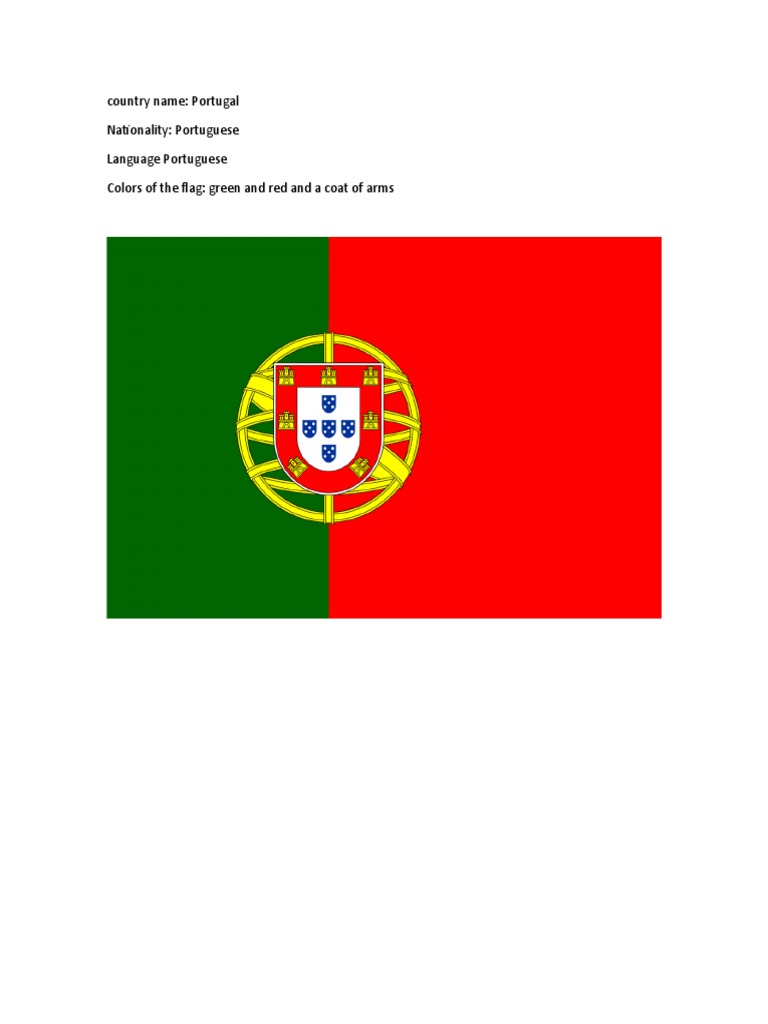Country Name: Portugal Nationality: Portuguese Language Portuguese ...