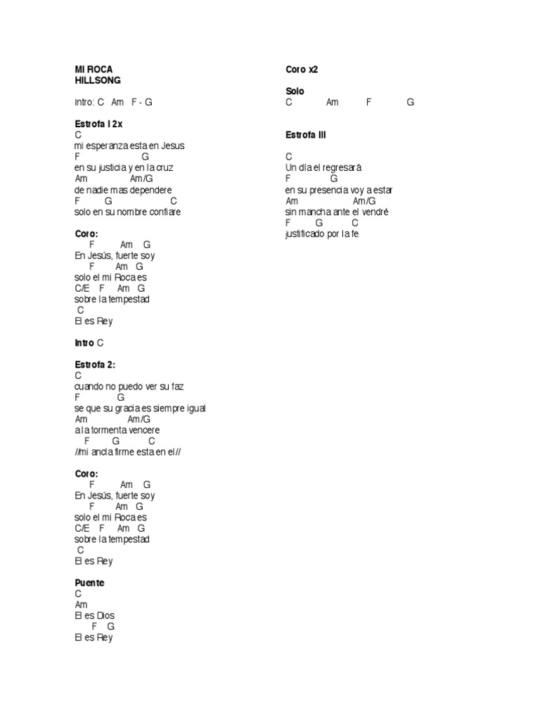 Mi Roca-Hillsong | PDF