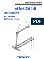 Transport Fork DM 1.5t Adjustable: 2005 Models Onward