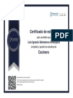 Certificacion Curso Cocinero