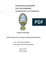 Proyecto DISEÑO DE MOLINO TRITURADOR DE BOTELLAS DESECHABLES (PET)