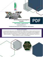 Unidad Didáctica 3 - Formulación del proyecto de investigación. Diseño Teórico. Marco Teórico.