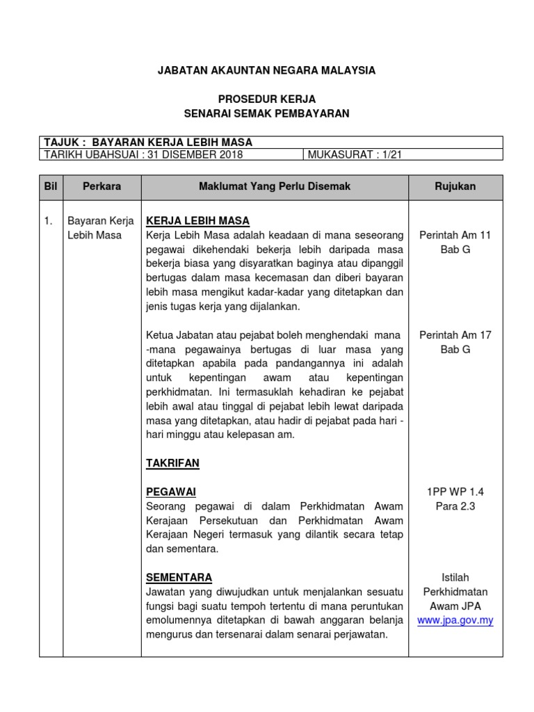 Bayaran Kerja Lebih Masa Muat Turun Pdf