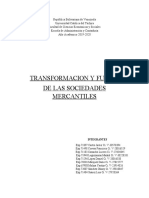 Transformacion y Fusion de Las Sociedades Mercantiles