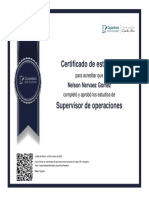 Certificado de Supervisor de Operaciones