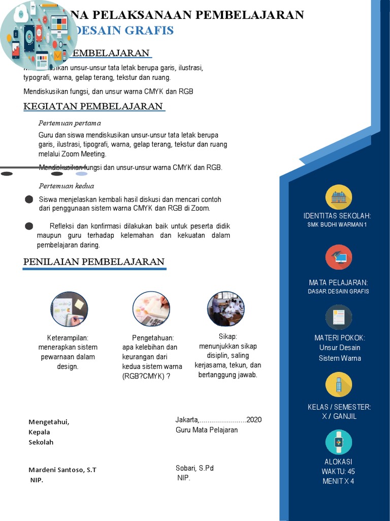 RPP Dasar Desain Grafis 1 2021 | PDF