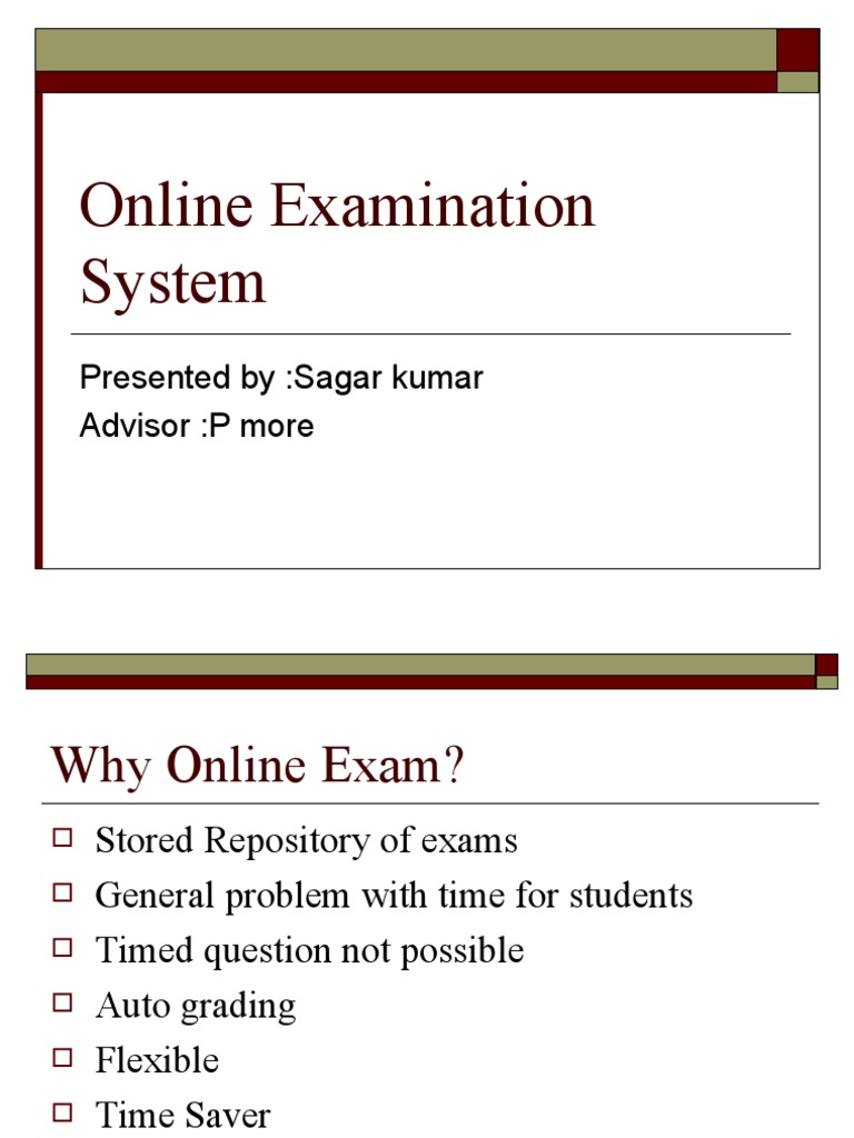 Online Examination System Overview | PDF | Computers | Technology ...