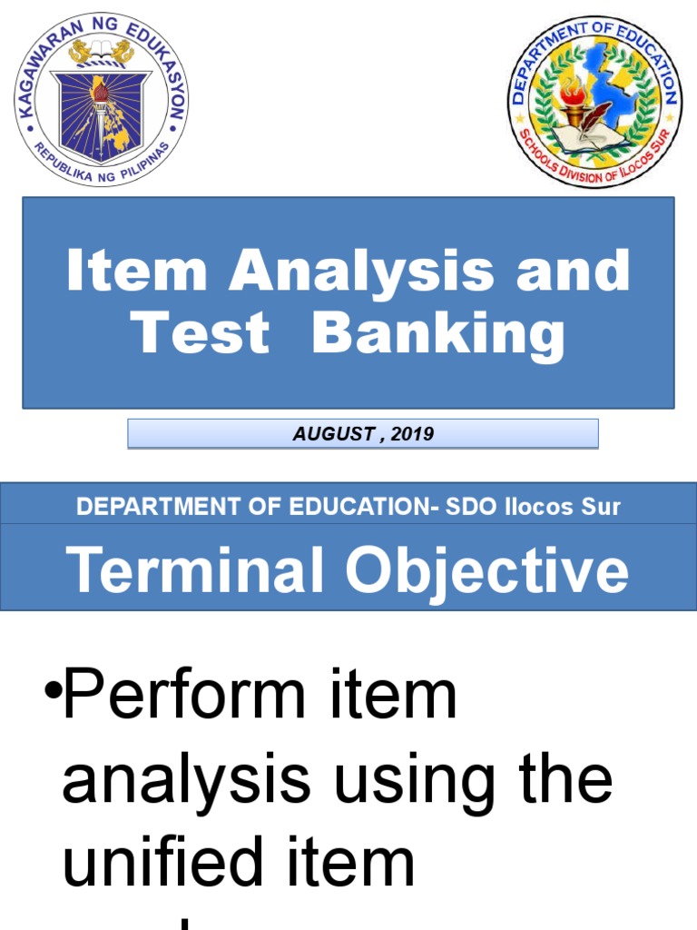 Item Analysis and Test Banking Guide | PDF | Behavior Modification ...