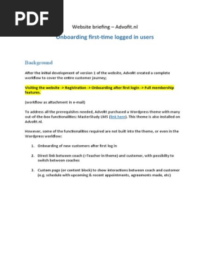 Website briefing