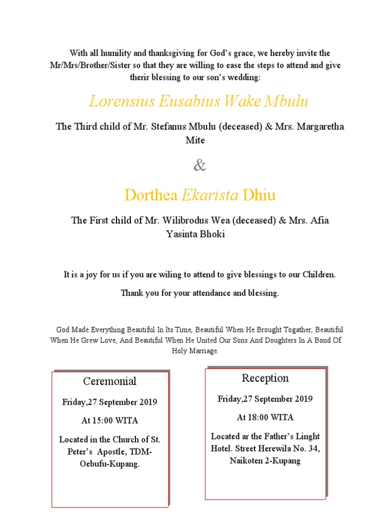 Lorensius Eusabius Wake Mbulu: Dorthea Ekarista Dhiu | PDF