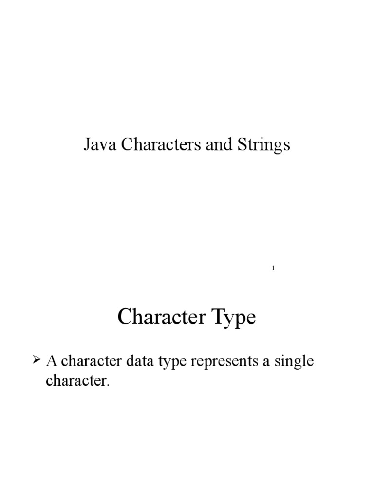 Lecture 3.1 - Java Strings and Characters | PDF | String (Computer ...
