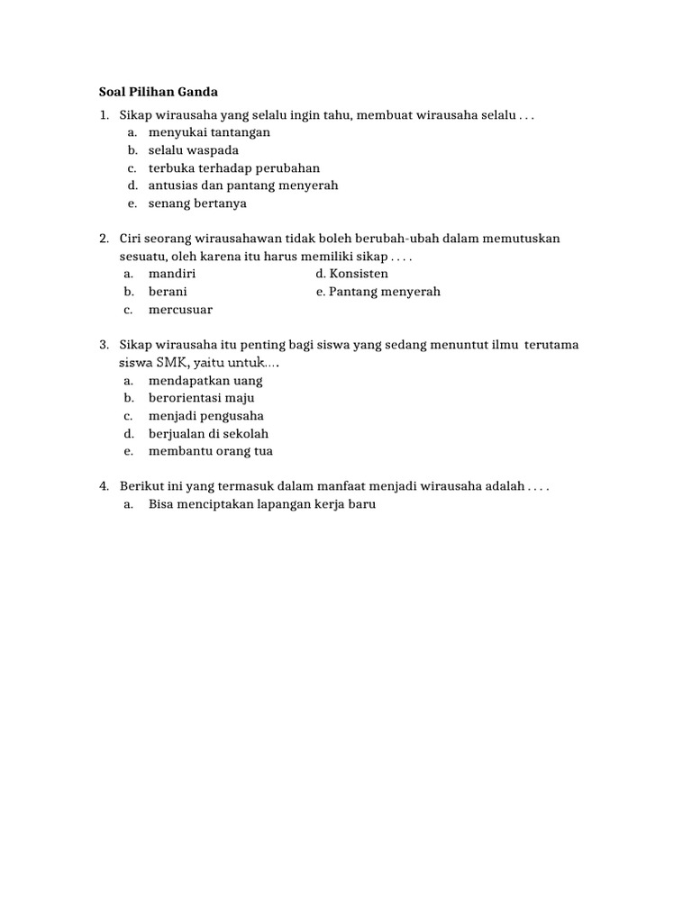 Soal Pkk 2