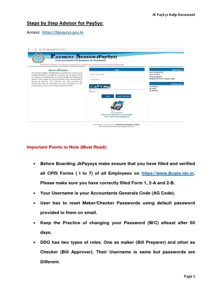 JK PaySys User Guide & Instructions | PDF | Password | Voucher