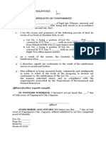 Affidavit of Conformity to Subdivision Survey Results