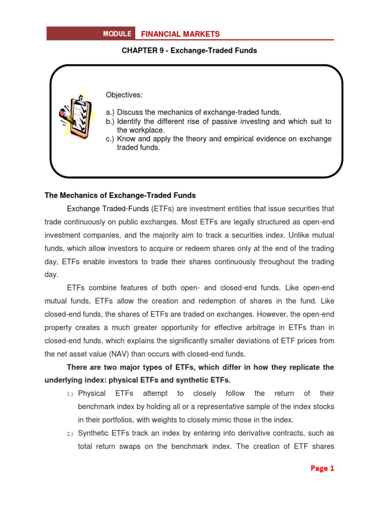 Mechanics of Exchange-Traded Funds | PDF | Exchange Traded Fund ...