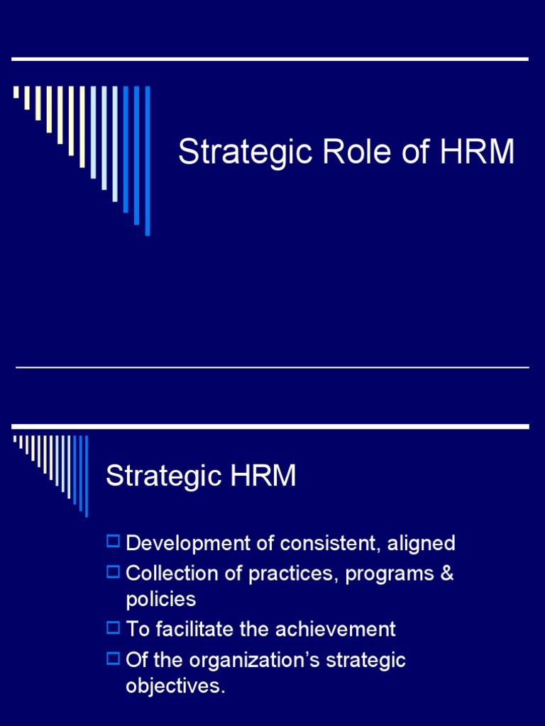Strategic Role of HRM 163 | PDF | Human Resource Management | Human ...