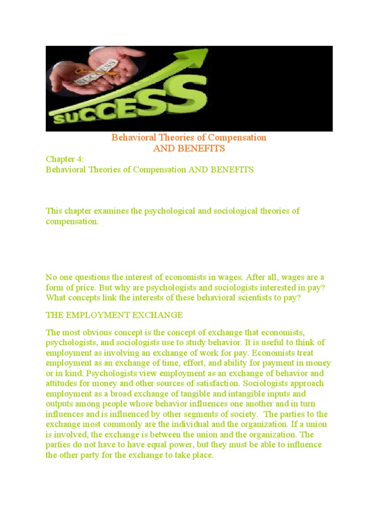 Behavioral Theories of Compensation | PDF | Motivation | Motivational