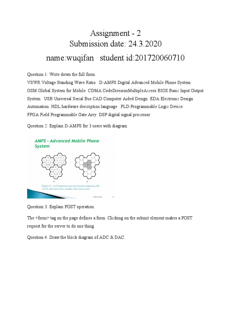 Assignment - 2 Submission Date: 24.3.2020 Name:wuqifan Student Id ...