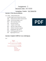 Assignment - 2 Submission Date: 24.3.2020: Name: Zhu Menghang Number 201720060 709