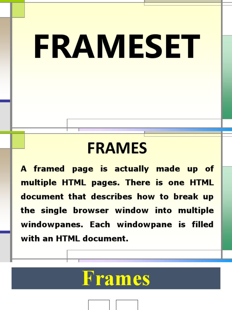 HTML FrameSet PDF Html Hypertext