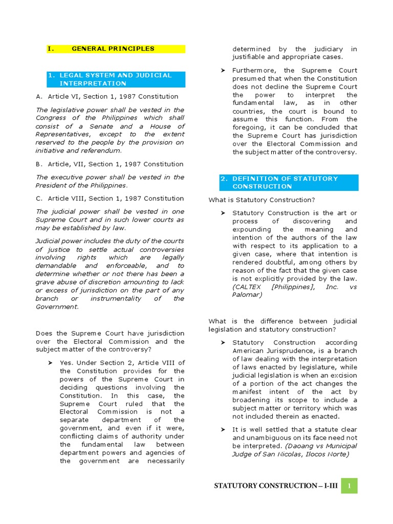 Principles of Statutory Construction | PDF | Statutory Interpretation ...