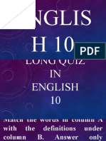 English 10 Long Test