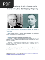 Diferencias y Similitudes Entre La Teoría Evolutiva de Piaget y Vygotsky