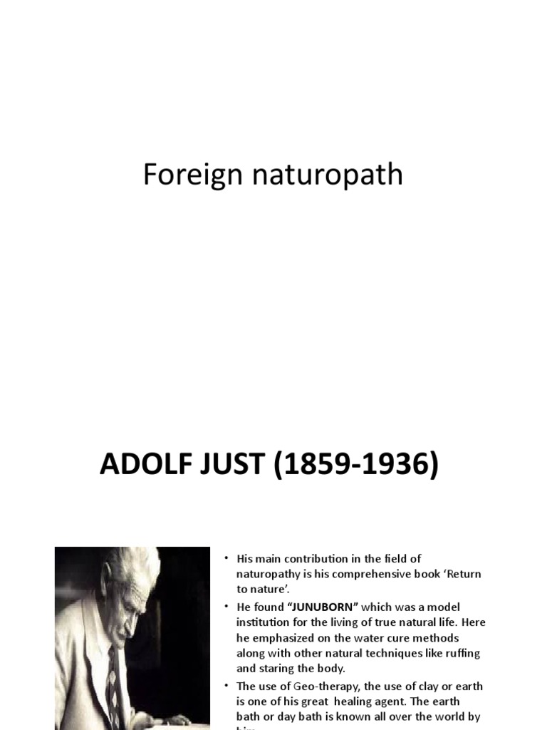 Adolf Just's Naturopathy Insights | PDF | Social Science | Wellness