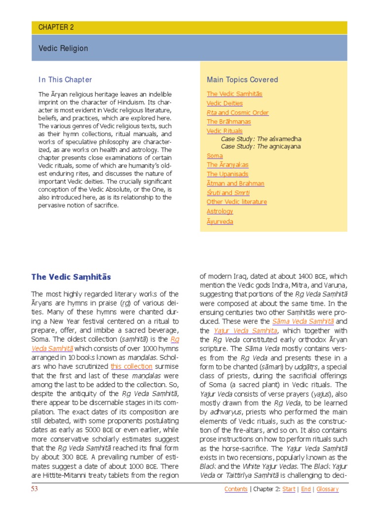 Vedic Religion: in This Chapter Main Topics Covered | PDF | Vedas ...