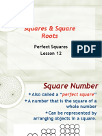 PERFECT SQUARES & SQUARE ROOTS - Lesson 12