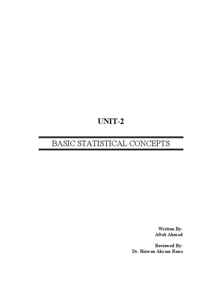 Unit 2 Basic Statistical Concepts | PDF | Dependent And Independent ...