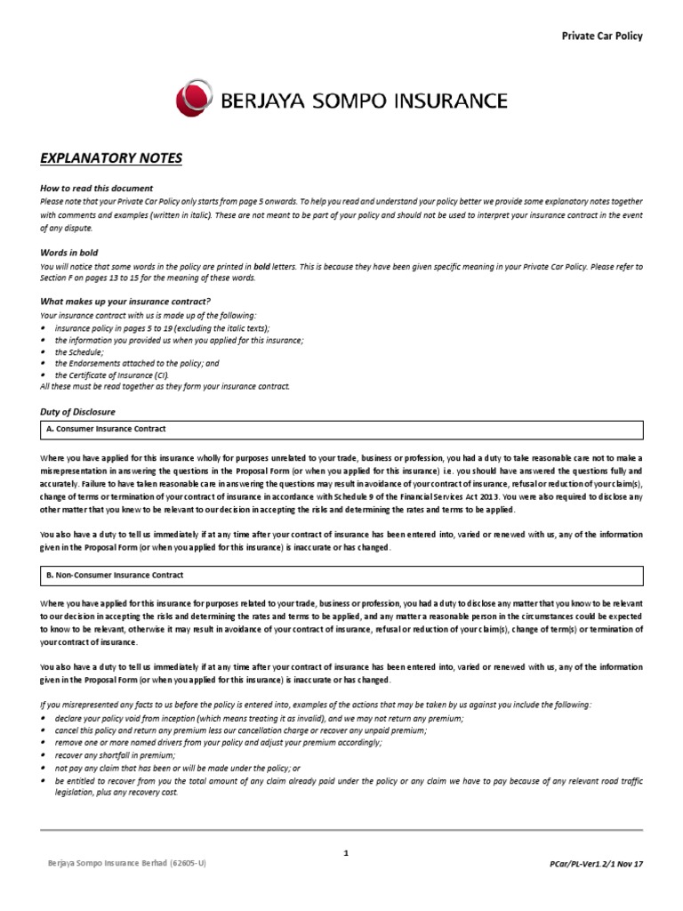 Explanatory Notes: How To Read This Document | PDF | Liability ...