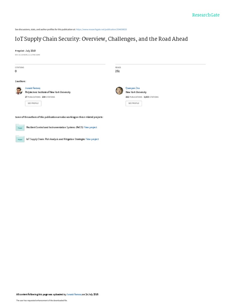 IoT Supply Chain Security Challenges | PDF | Internet Of Things ...