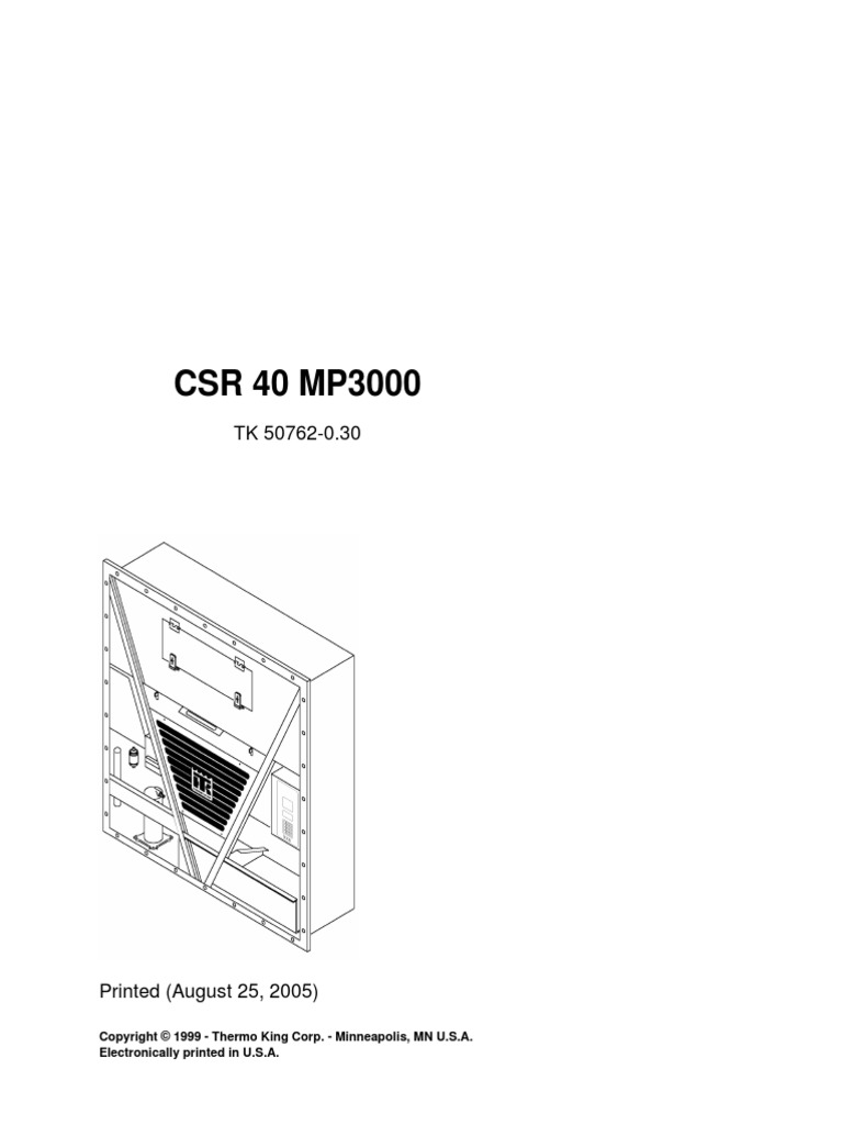 Thermo King Parts Manual CSR 40 MP3000 (507624PM, Rev 0) PDF PDF