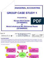 Group Case Study 1: Acc 720: Managerial Accounting