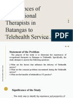 Experiences of Occupational Therapists in Batangas To Telehealth Service