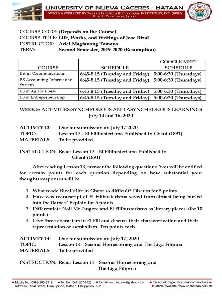 WEEK 5 ACTIVITY July 14 & 16, 2020 | PDF | Learning | Cognition