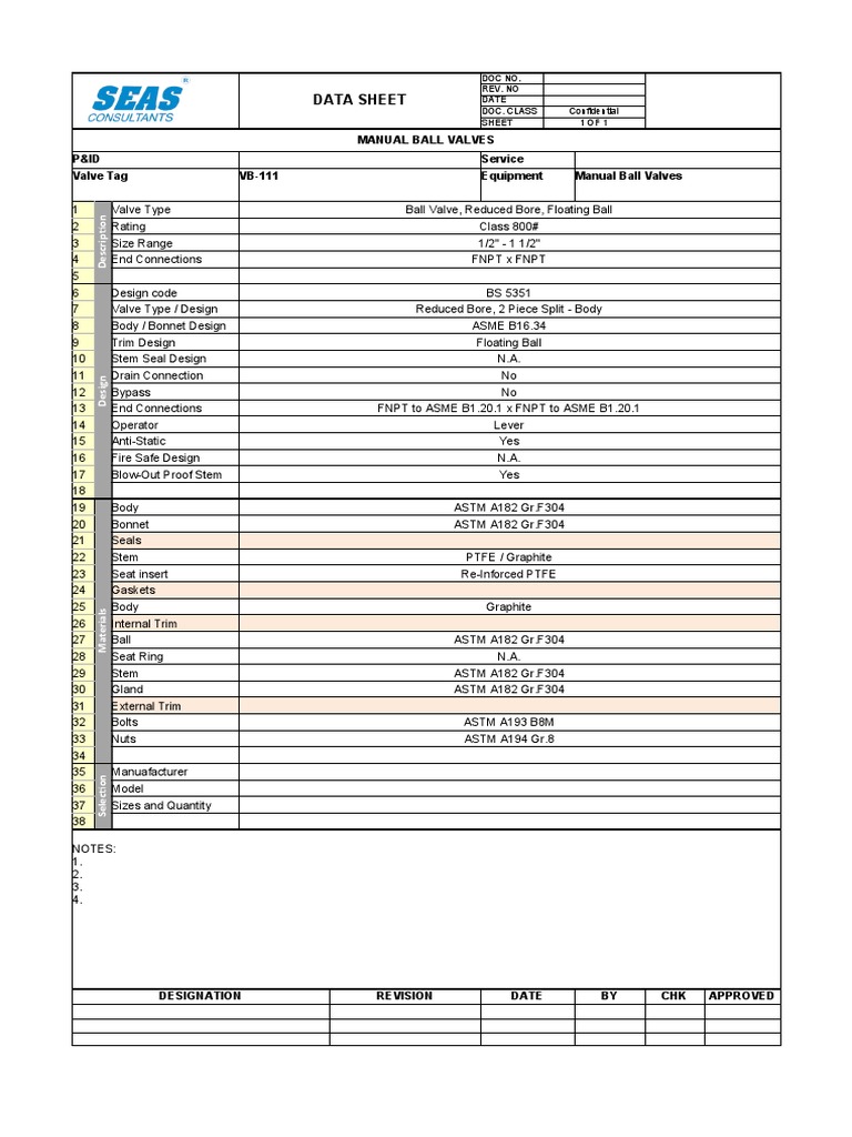 SS Ball Valve Specifications | PDF | Valve | Equipment