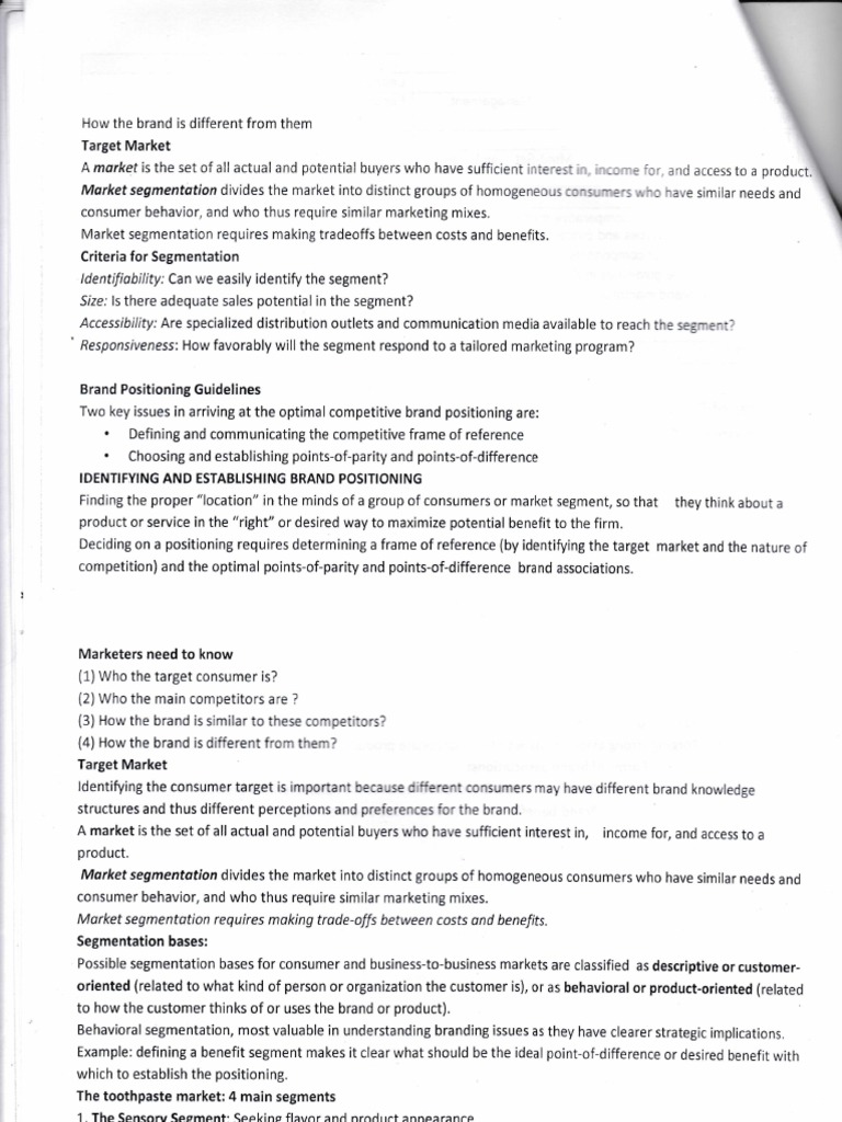 Brand Positioning and Market Segmentation | PDF | Market Segmentation ...