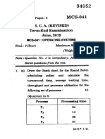 M. C. A. (Revised) Term-End Examination June, 2019: Mcs-041: Operating Systems