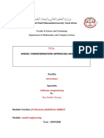 Mohamed Chérif Messadiauniversity Souk-Ahras: Model Tarnsformation Approches and Tools