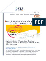 Appel À Manifestation D'intérêt Open Data Action Coeur de Ville - OpenDataFrance